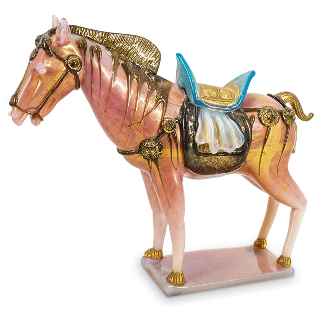 Murano Art Glass Figural Sculpture Of A Tang Style Horse by Ermanno Nason (1 of 7)