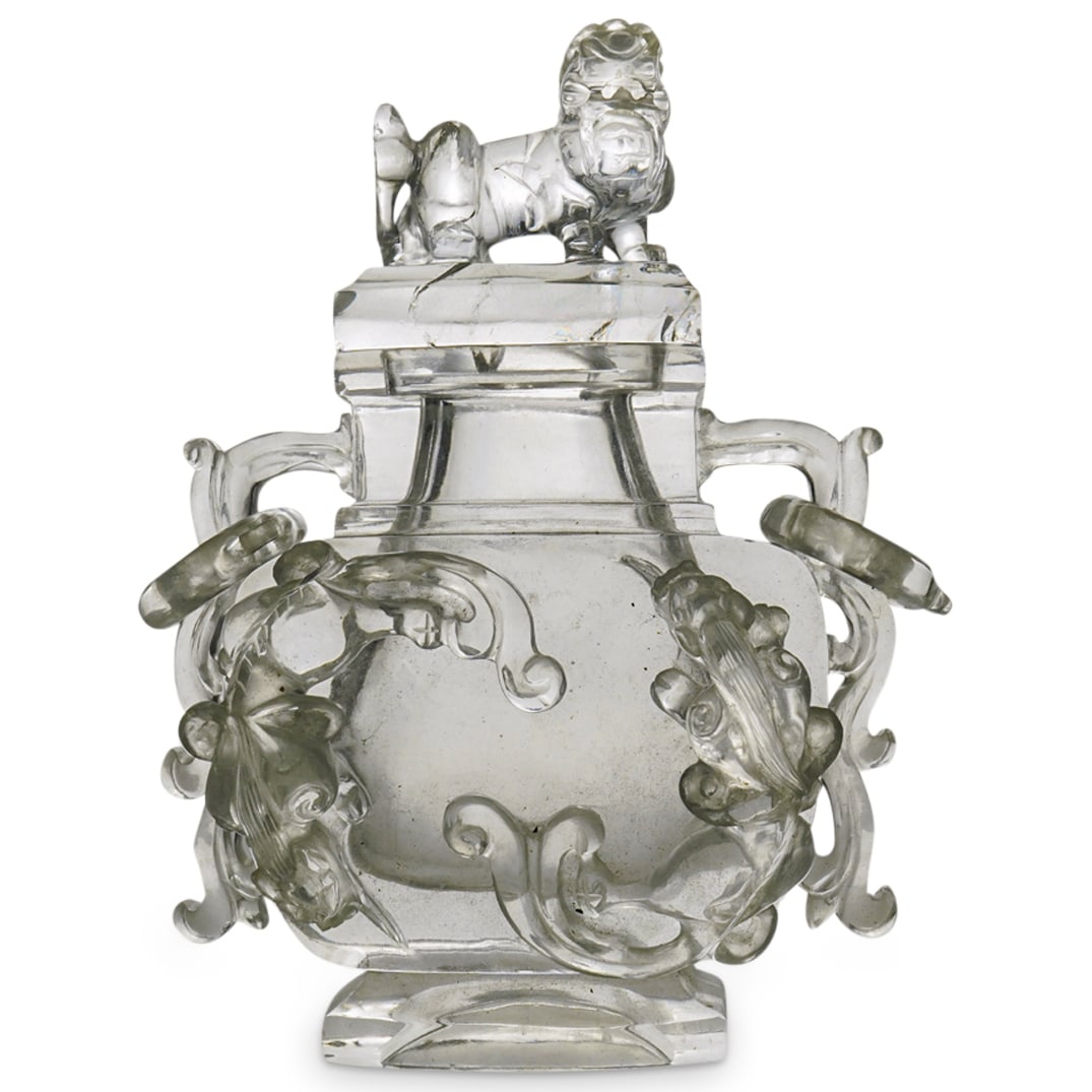 Antique Chinese Qing Dynasty Rock Crystal Lidded Urn (1 of 7)