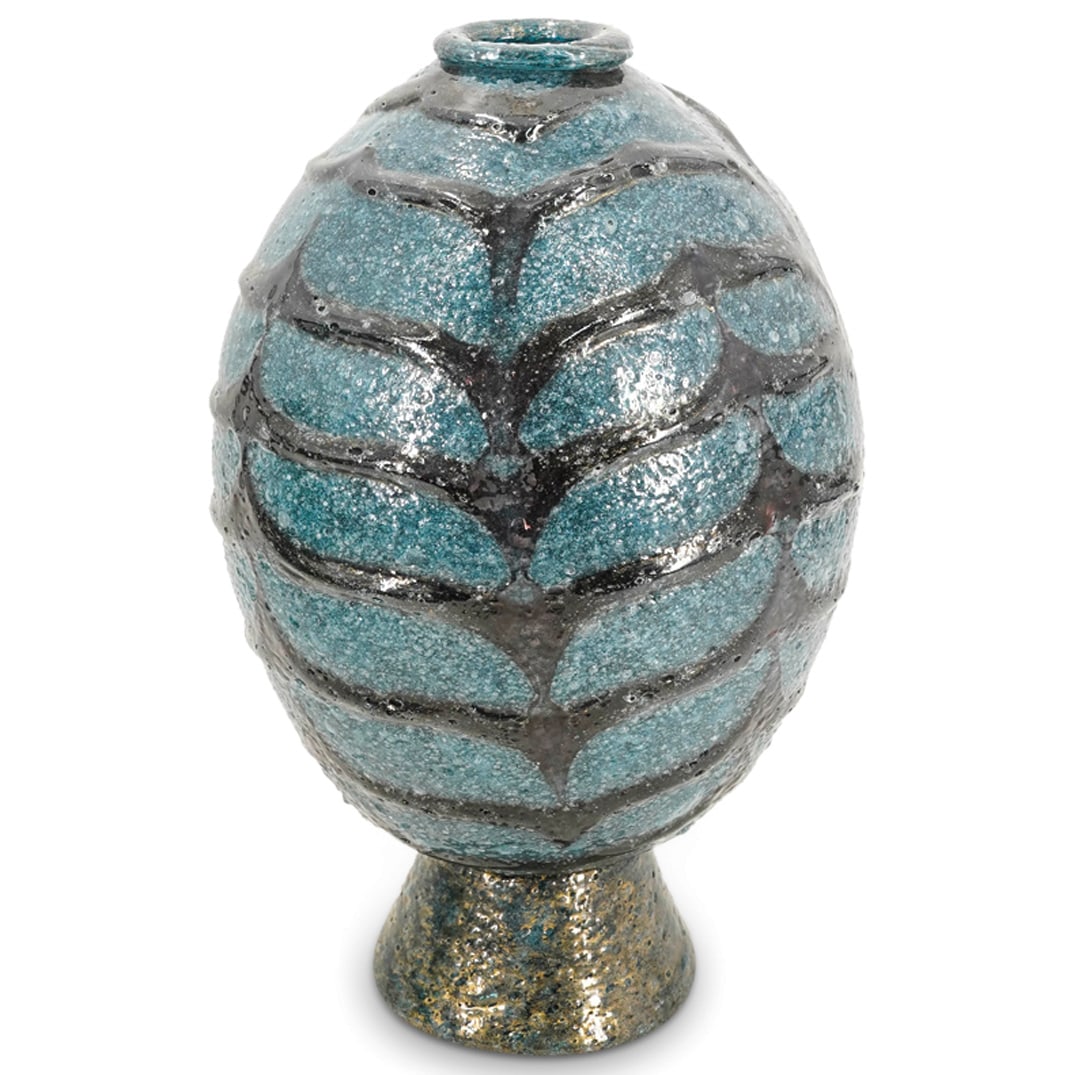 Attrib. to Seguso Murano Blown Art Glass Pulegoso Vase (1 of 6)
