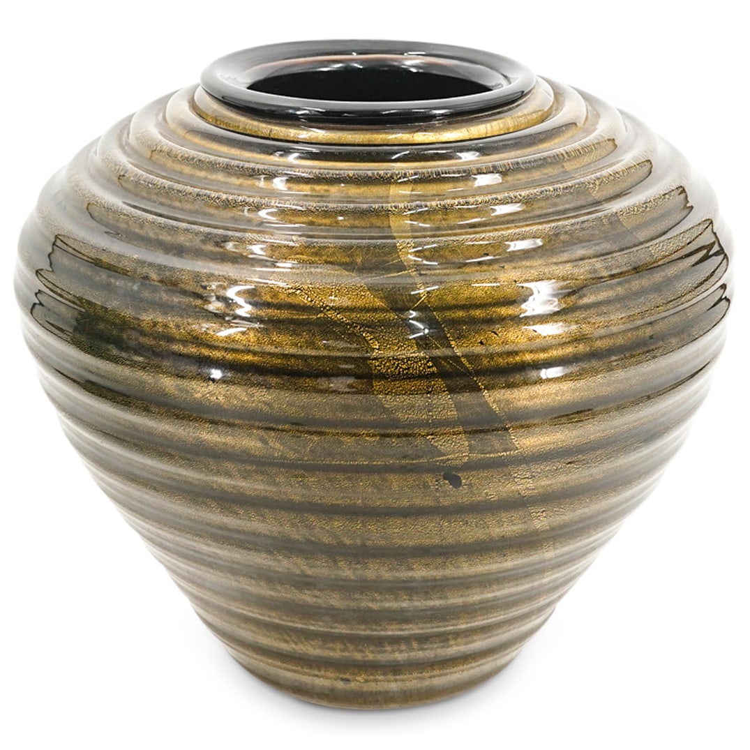Murano Blown Glass Costolature Orizzontali Vase (1 of 5)