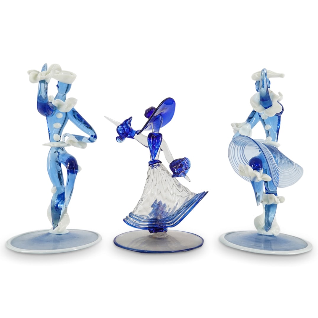 (3 Pc) Group of Three Murano Glass Figures of Flamenco Dancers (1 of 16)