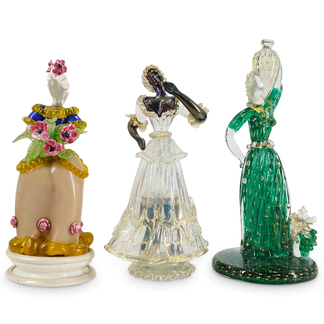 (3 Pc) Murano Art Glass Female Figurative Sculptures (1 of 20)