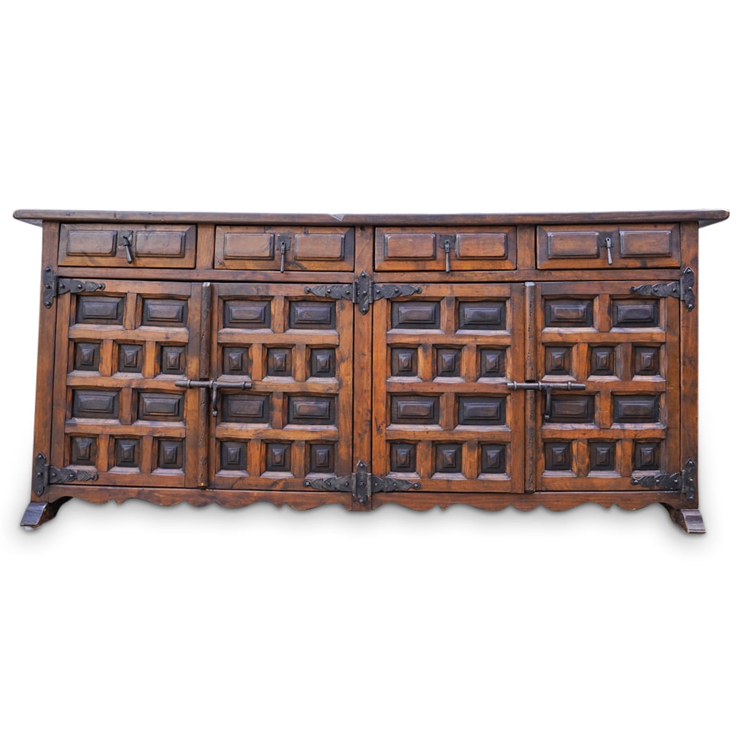 Spanish Colonial Style Stained Pine Buffet (1 of 17)