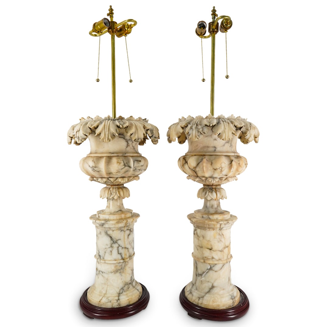 Pair Of Alabaster Lamps (1 of 7)