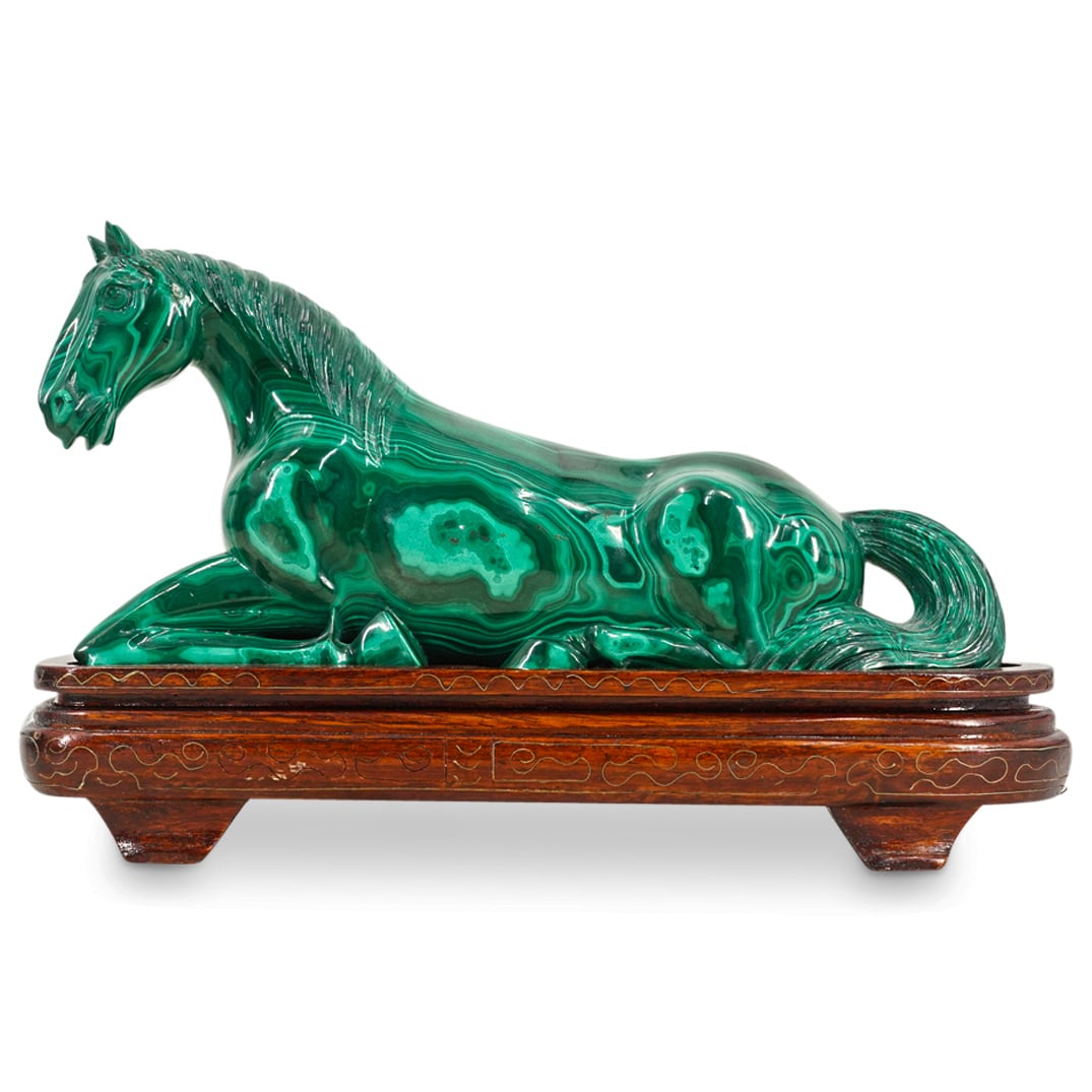 Carved Malachite Horse Figural Sculpture (1 of 8)