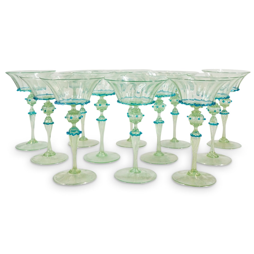 (12 Pc) Murano Blown Glass Cordials (1 of 5)