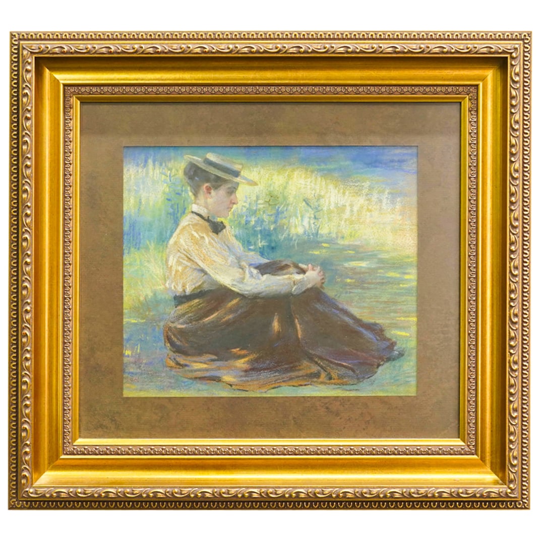 (19th Century School) Signed Pastel on Paper Composition (1 of 4)