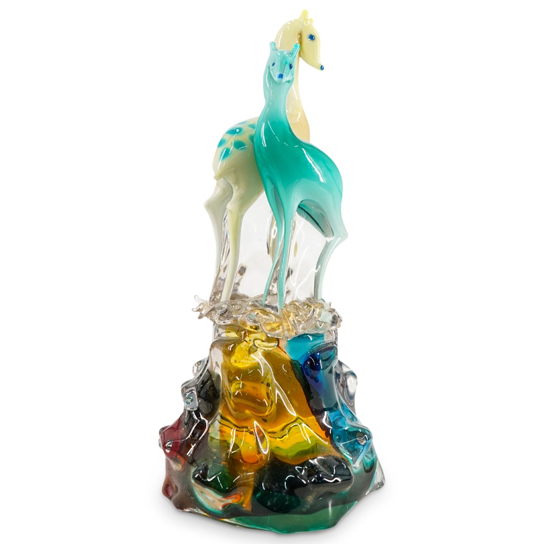 Barbini Murano Glass Figural Group Of A Deer and Fawn (1 of 7)