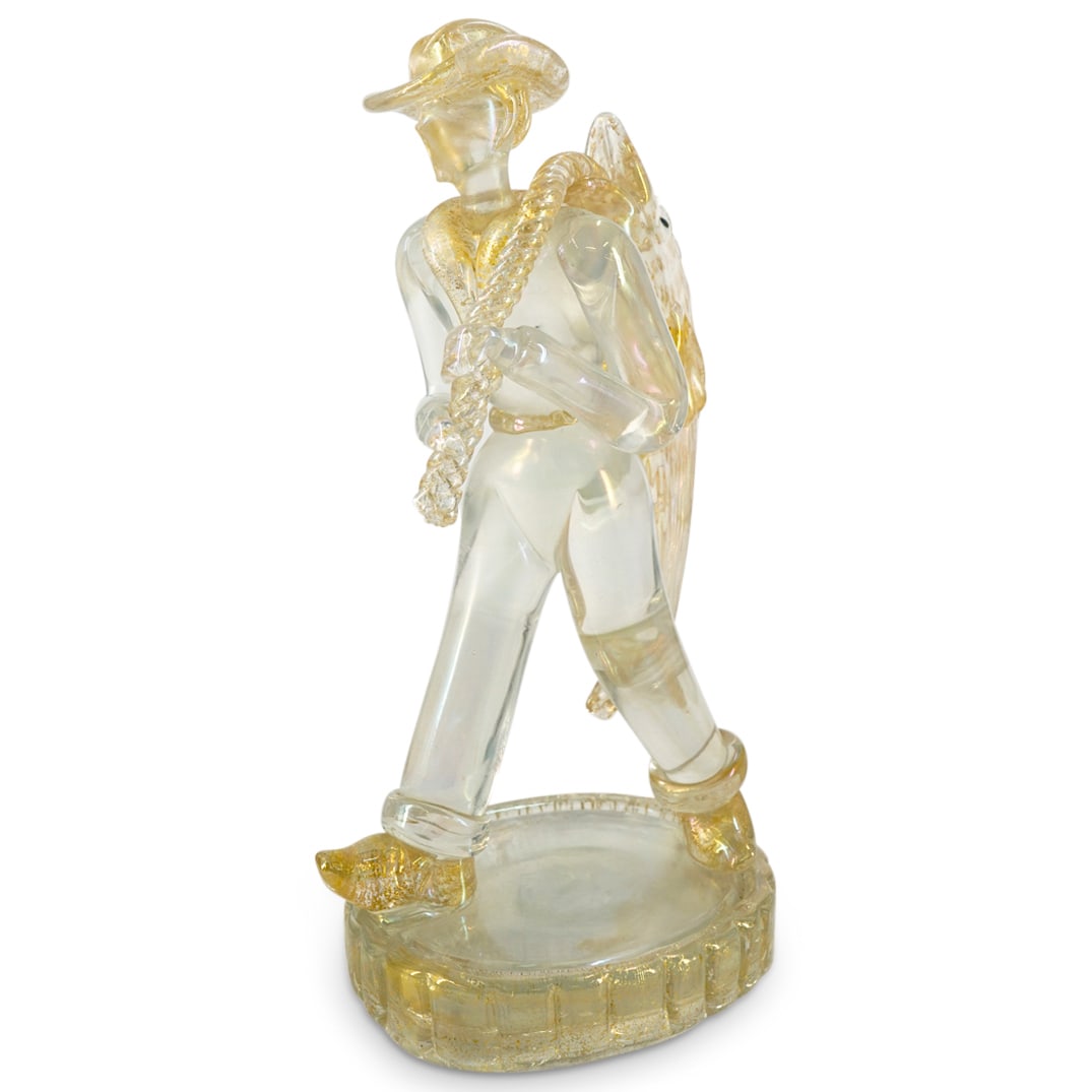 1940s Attrib. to Ercole Barovier For Ferro Toso Murano Glass Fisherman Figure (1 of 7)