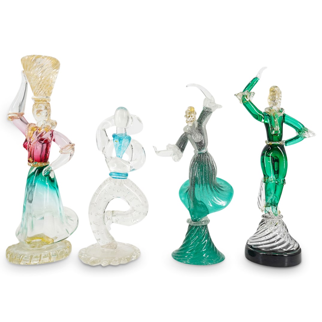 (4 Pc) Group Of Four Murano Art Glass Figures (1 of 18)