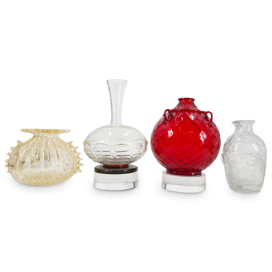 (4 Pc) Grouping Collection of Four Murano Blown Glass Vases (1 of 19)