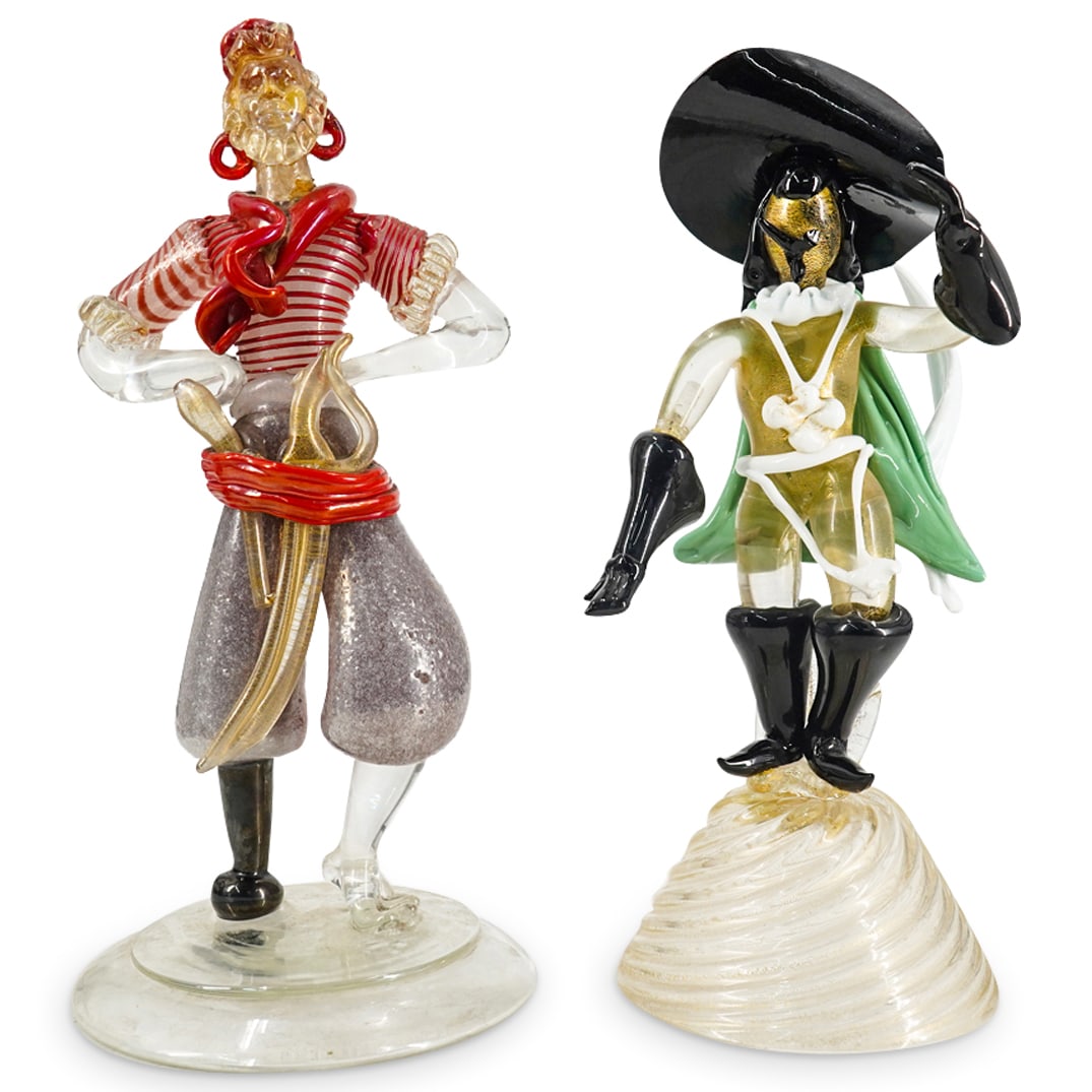 (2 Pc) Murano Glass Pirate And Musketeer (1 of 14)