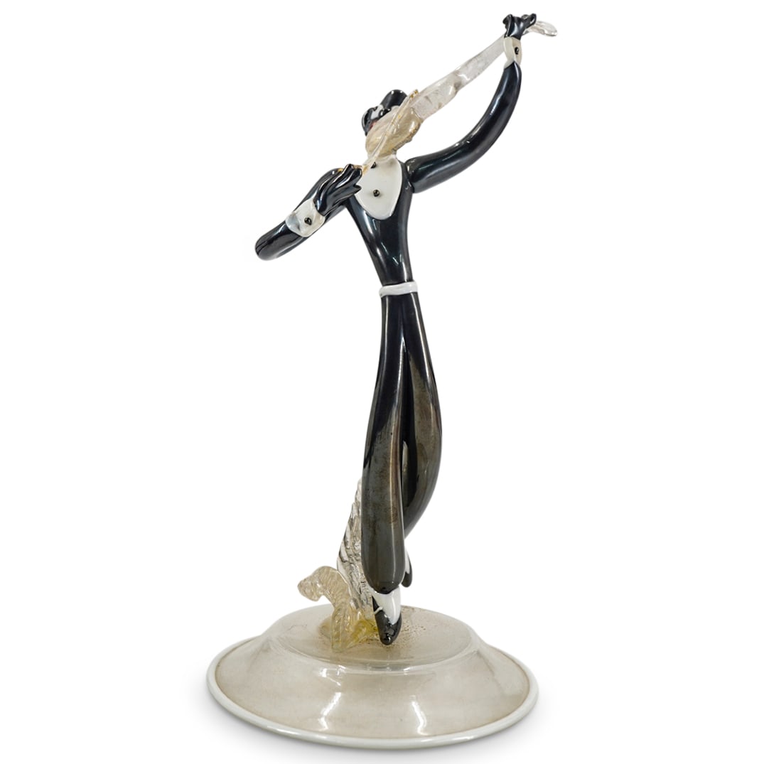 Murano Glass Gold Flake Accented Violinist (1 of 7)