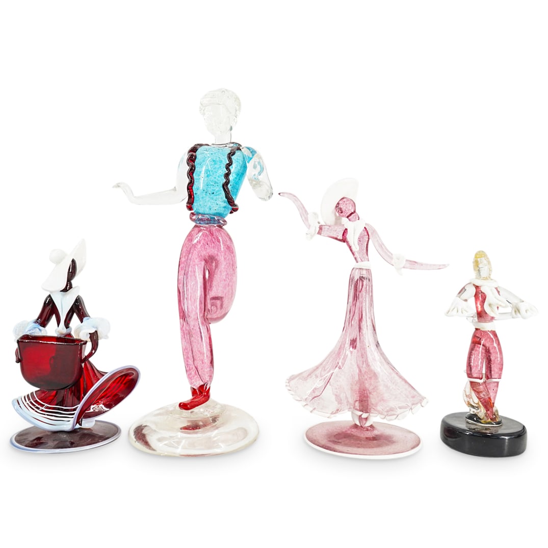 (4 Pc) Group of Four Murano Glass Figures of Dancers (1 of 20)