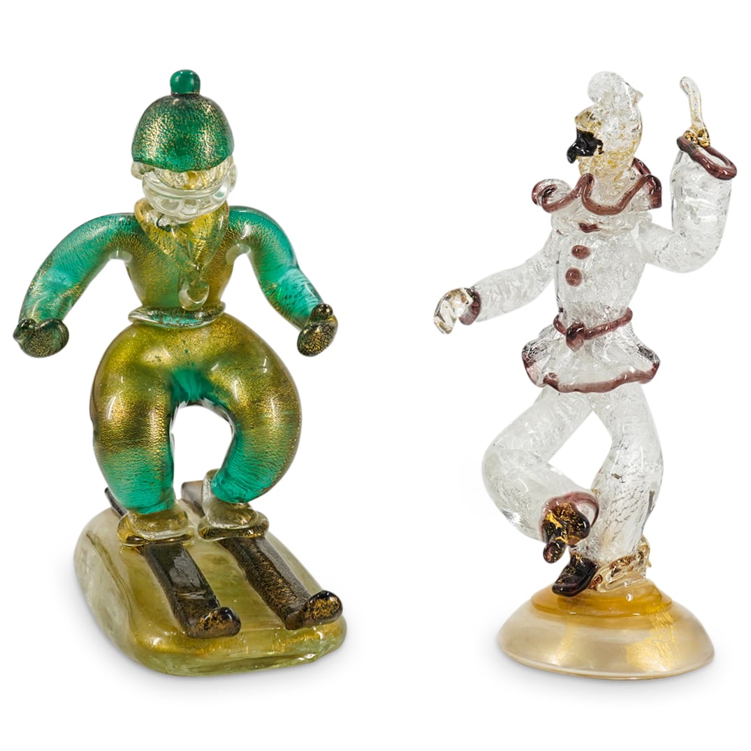 (2 Pc) Murano Glass Figures (1 of 10)