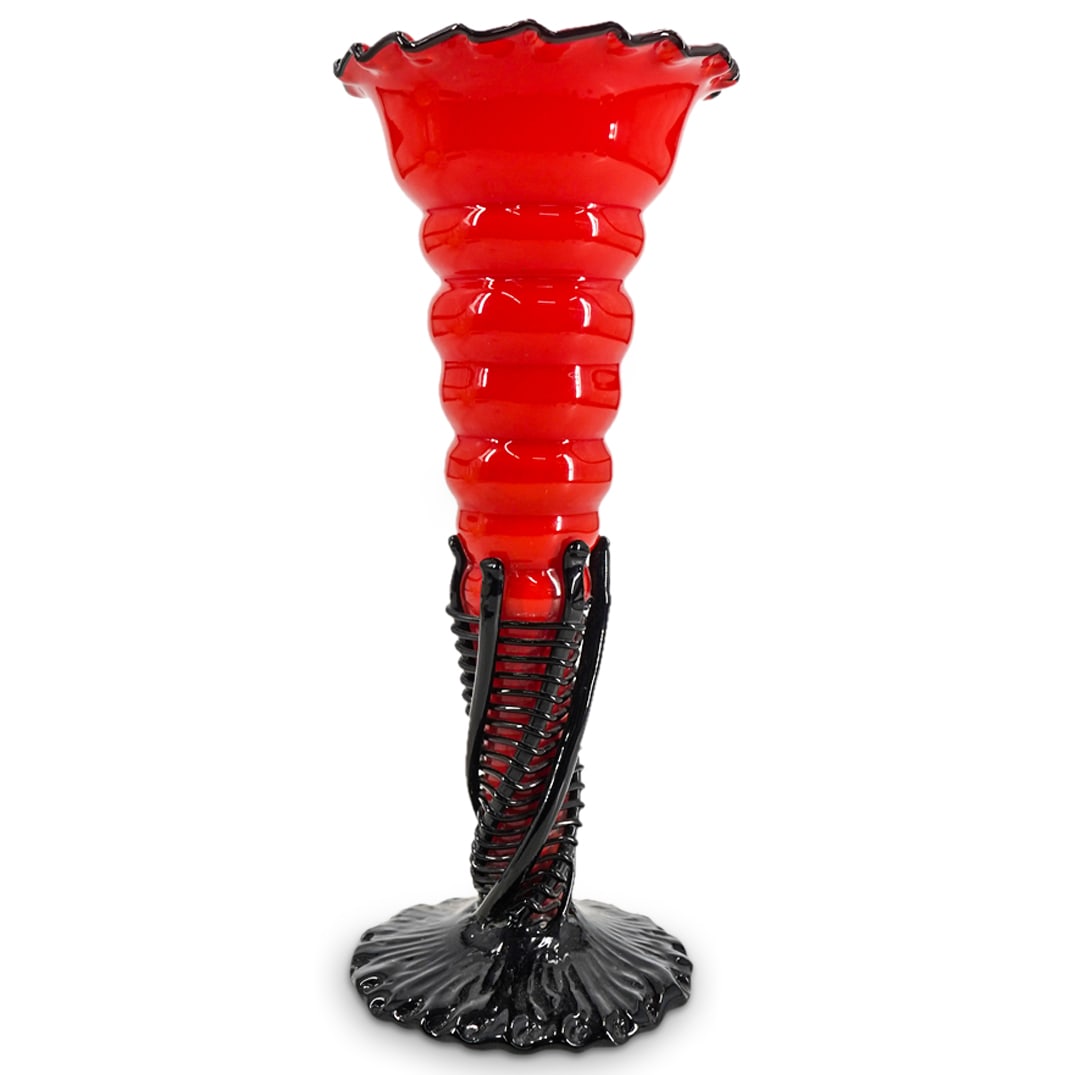 Possib. Cenedese Murano Blown Glass Trumpet Vase (1 of 5)