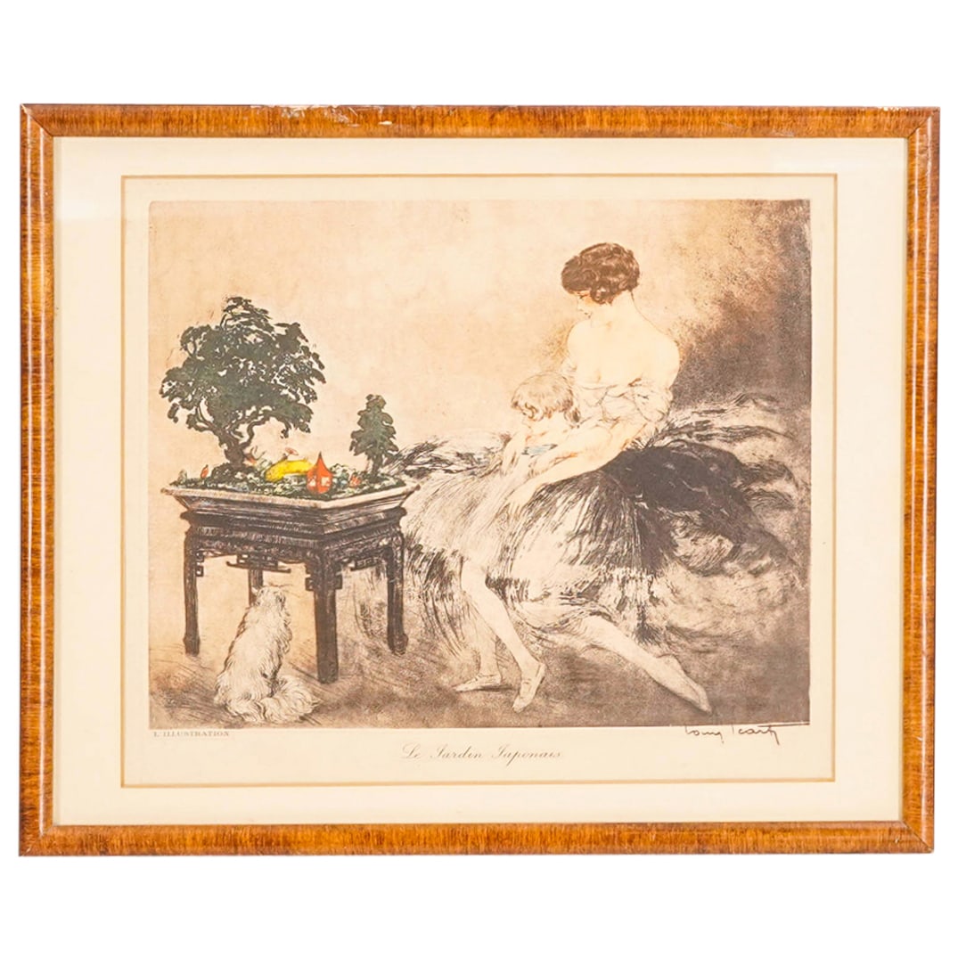 Louis Icart (French, 1888-1950) "Le Jardin Japonais" Color Etching & Aquatint (1 of 5)