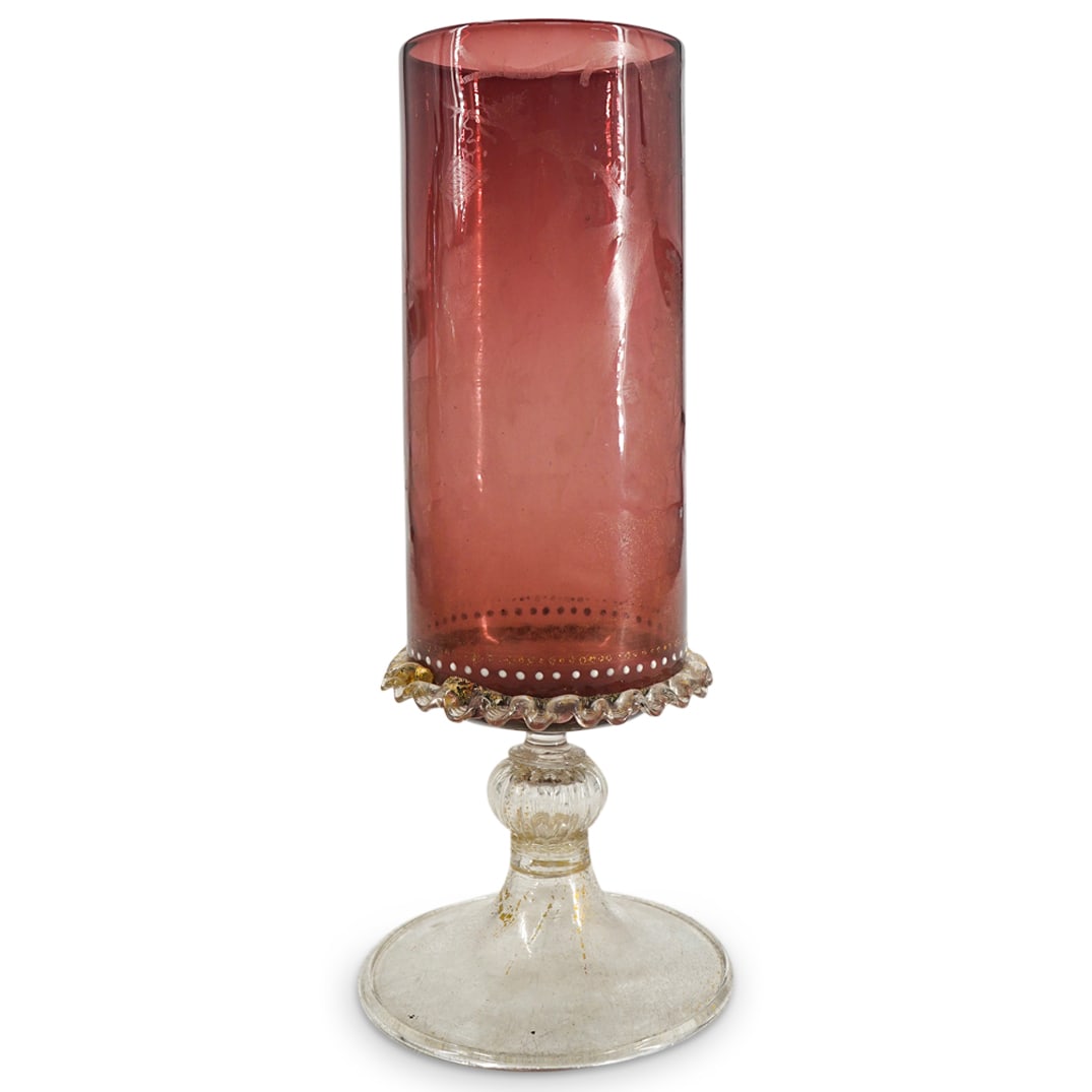 Murano Blown Glass Footed Vase (1 of 4)