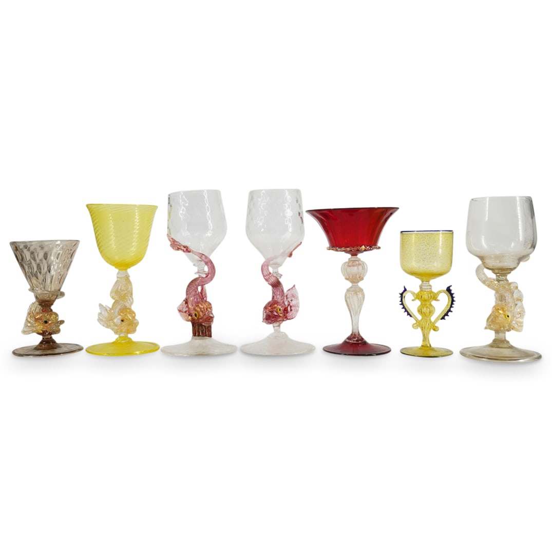 (7 Pc) Murano Blown Glass Stemware Assorted Grouping Collection (1 of 11)