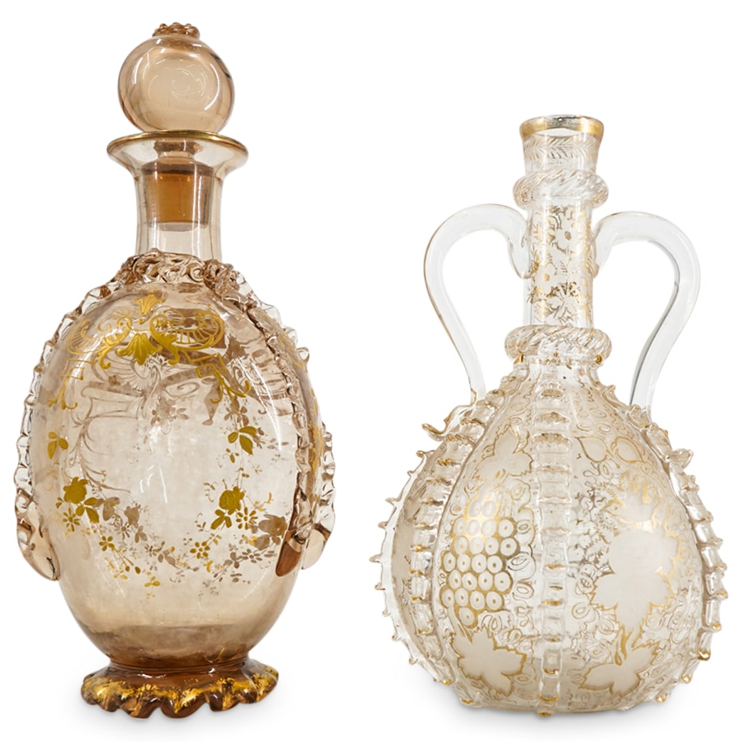 (2 Pc) Italian Blown Glass Decanters & Stopper (1 of 14)