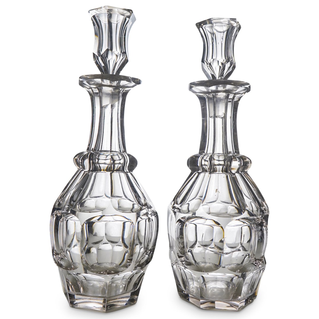 (2 Pc) Pair Of French Crystal Decanters (1 of 6)