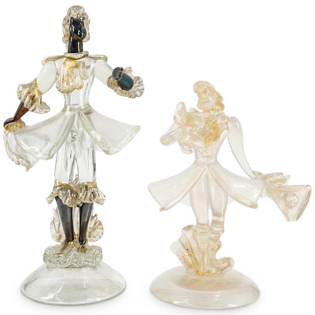 (2 Pc) Murano Glass Figures of Courtiers (1 of 14)