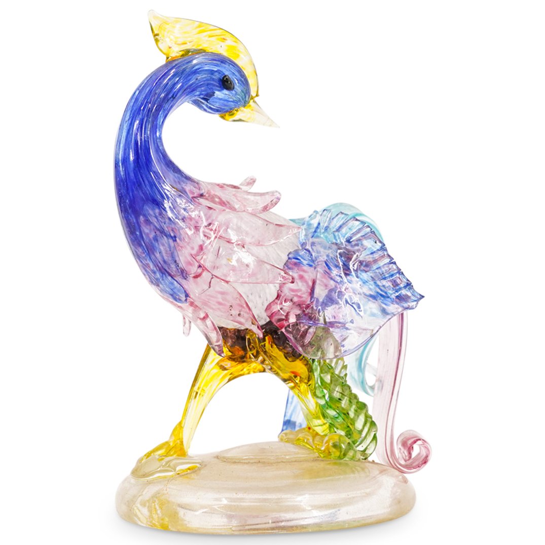 Murano Peacock Art Glass Animal Figurine (1 of 4)