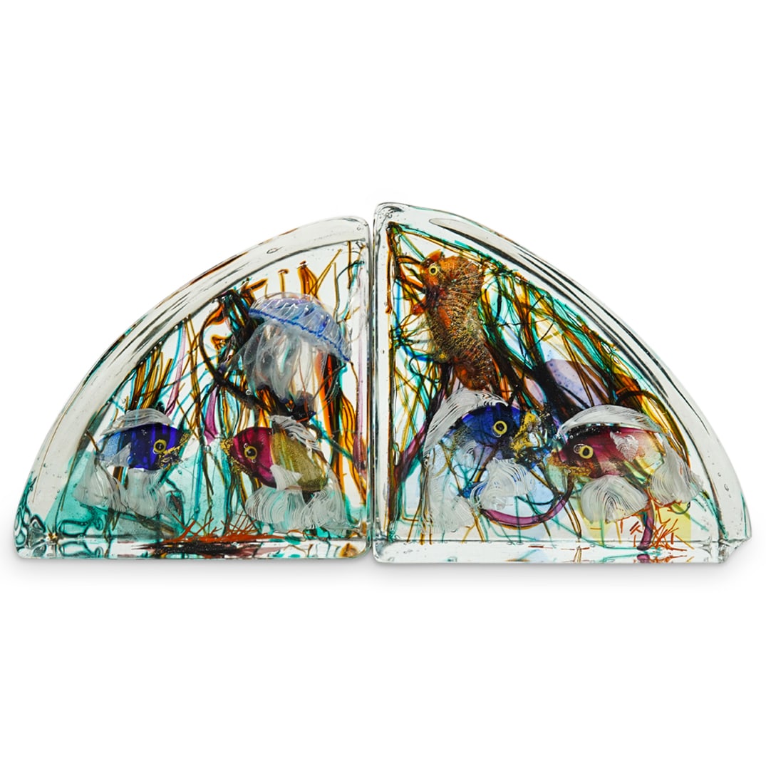 Pair Of Murano Glass Aquarium Bookends (1 of 6)