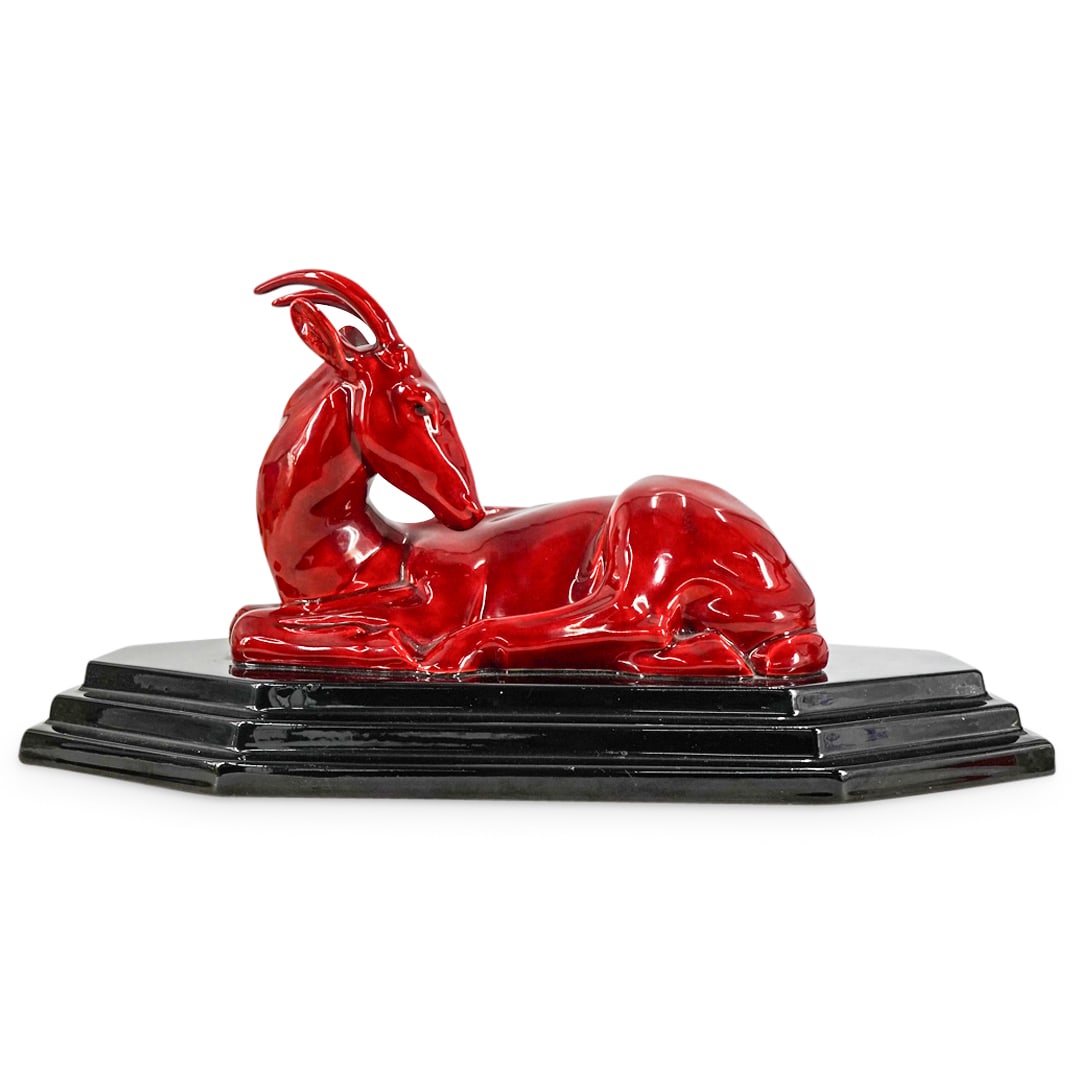 Sevres (Atelier Millet) Art Deco Red Glazed Porcelain Figure Of A Gazelle (1 of 9)