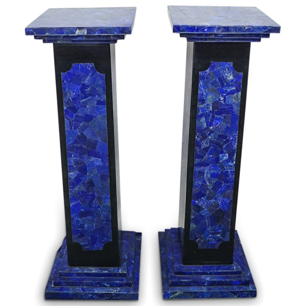 Pair Of Lapis Lazuli Tessellated Pedestals (1 of 6)