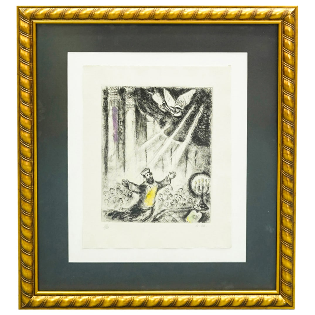 Marc Chagall (1887-1985) "Prayer Of Solomon" Hand Colored Etching (1 of 6)