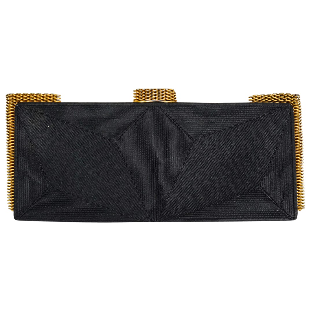 Antique Black & Gold Tone Metal Evening Clutch (1 of 4)