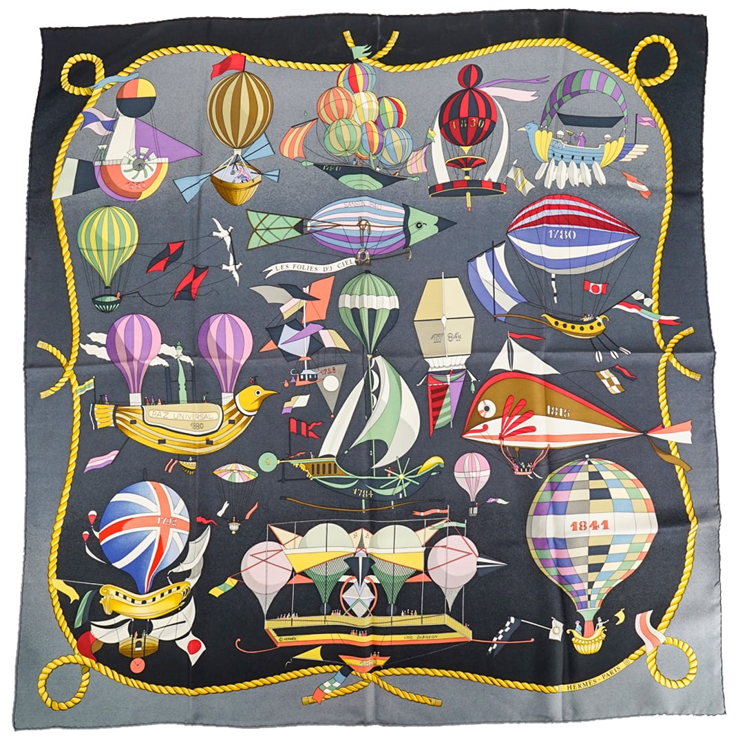 Hermes "Les Folies Du Ciel" Silk Scarf (1 of 8)