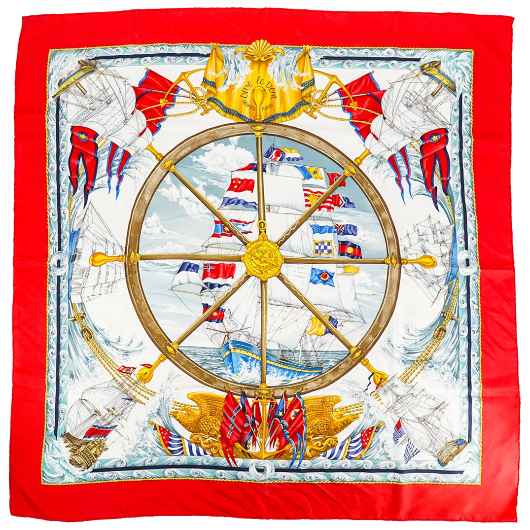 Hermes "Vive Le Vent" Silk Scarf (1 of 8)