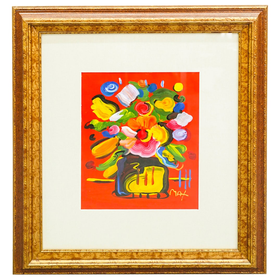 Attrib. Peter Max (B. 1937) Acrylic On Paper (1 of 2)