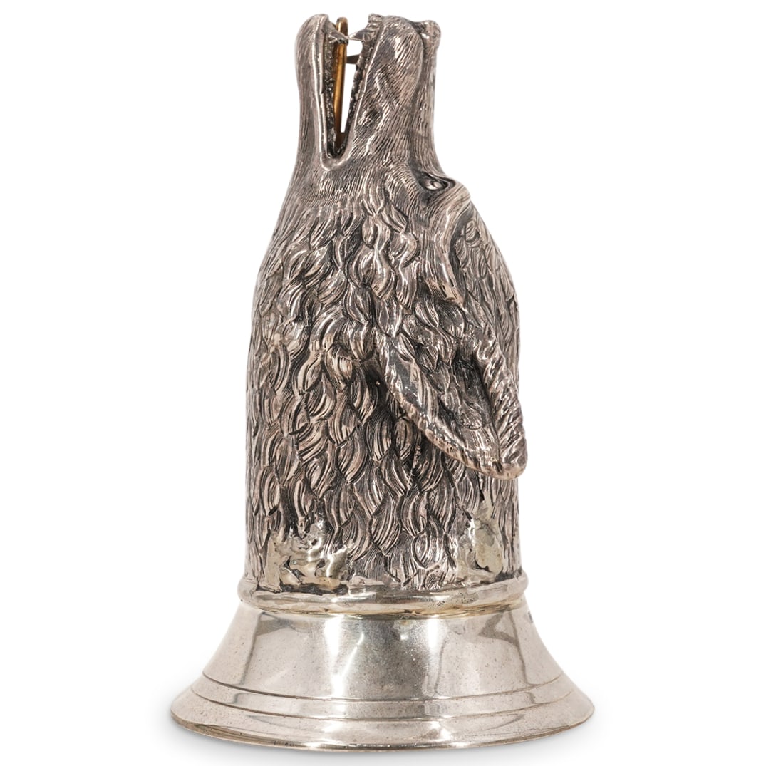 Contemporary English Sterling Silver Fox Stirrup Cup (1 of 10)