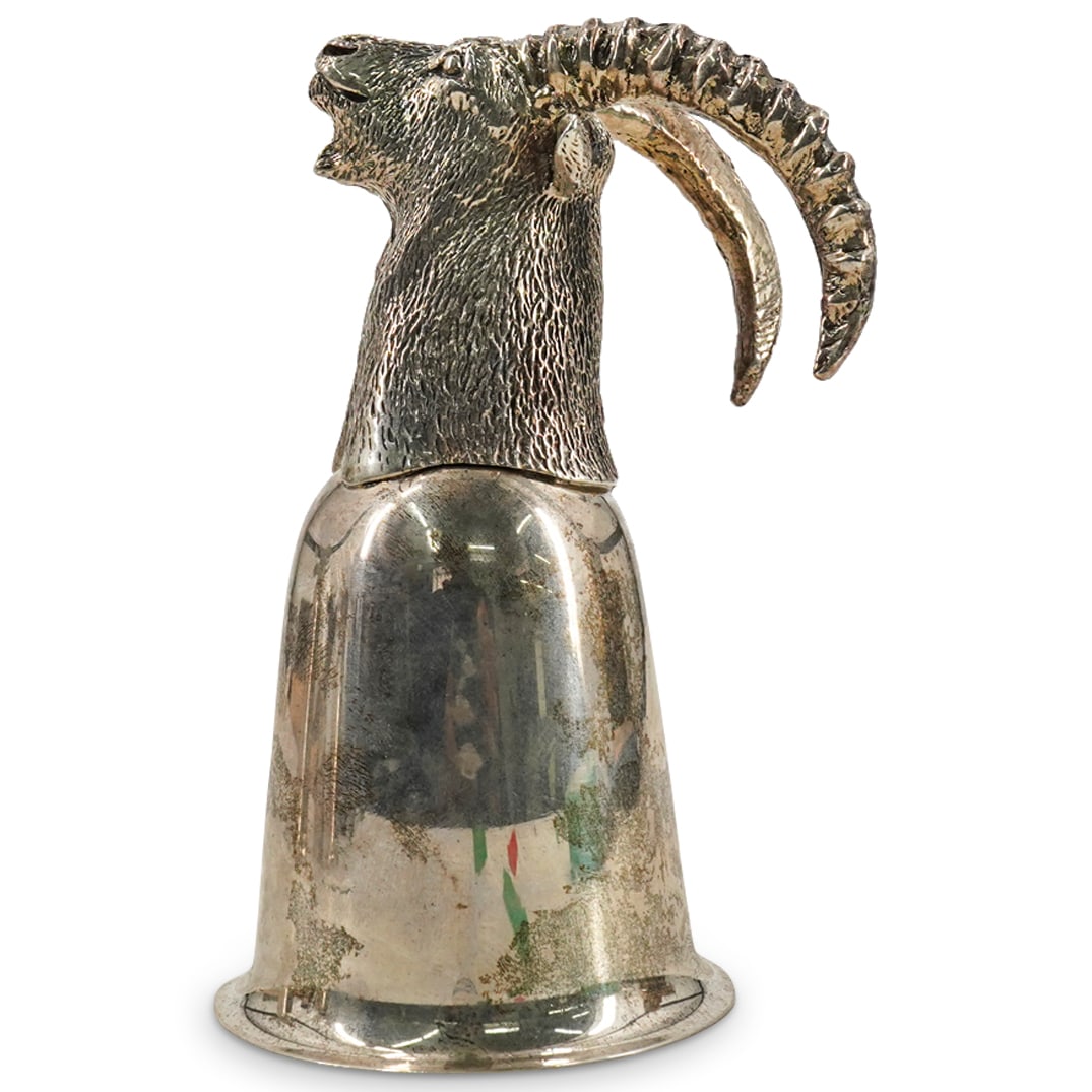 Italian Sterling Silver Ram Stirrup Cup (1 of 5)
