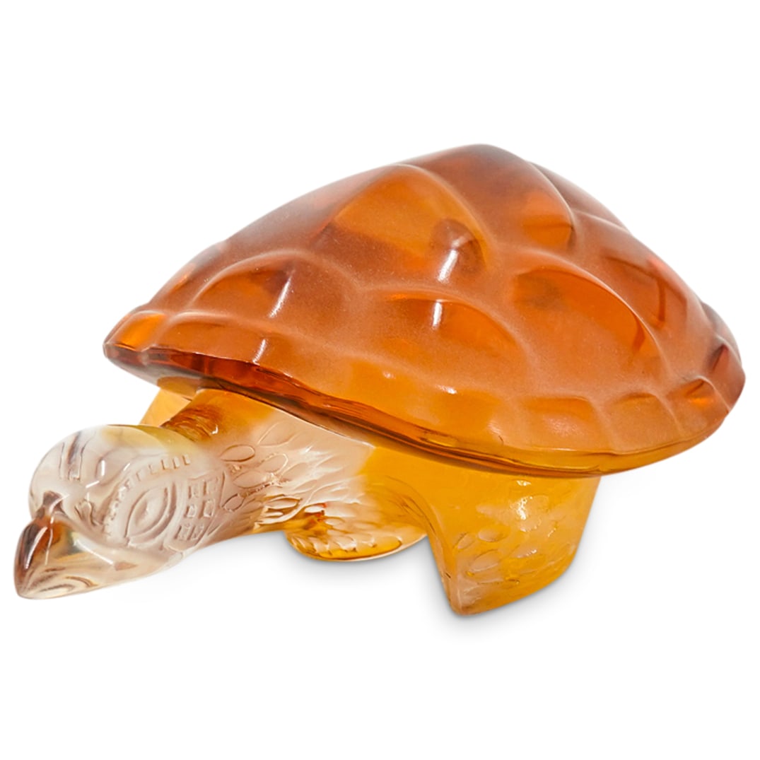 Lalique Amber Crystal "Caroline Turtle" Figurine Paperweight (1 of 5)