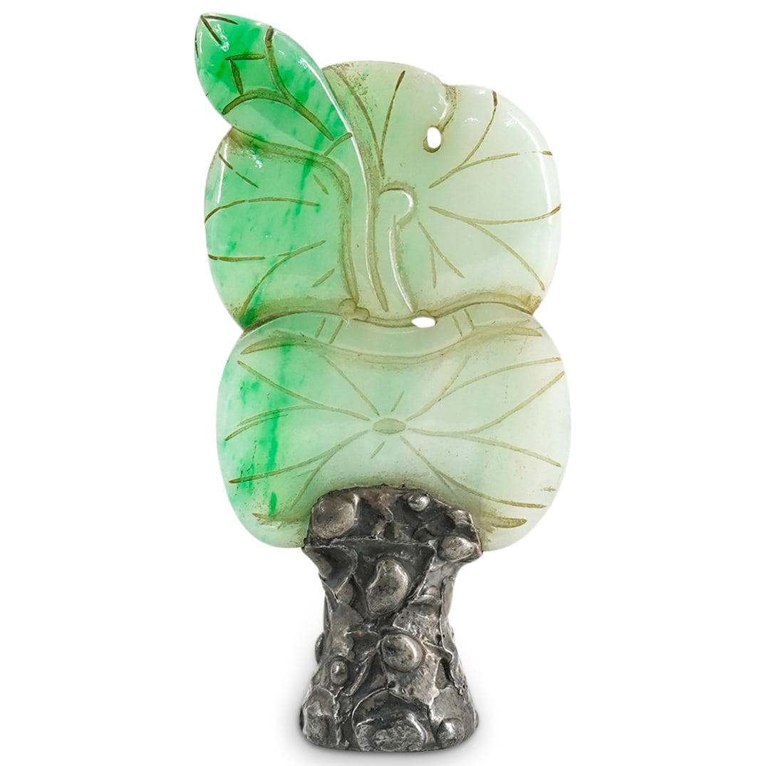 Antique Chinese Carved Jade Lotus Finial (1 of 3)