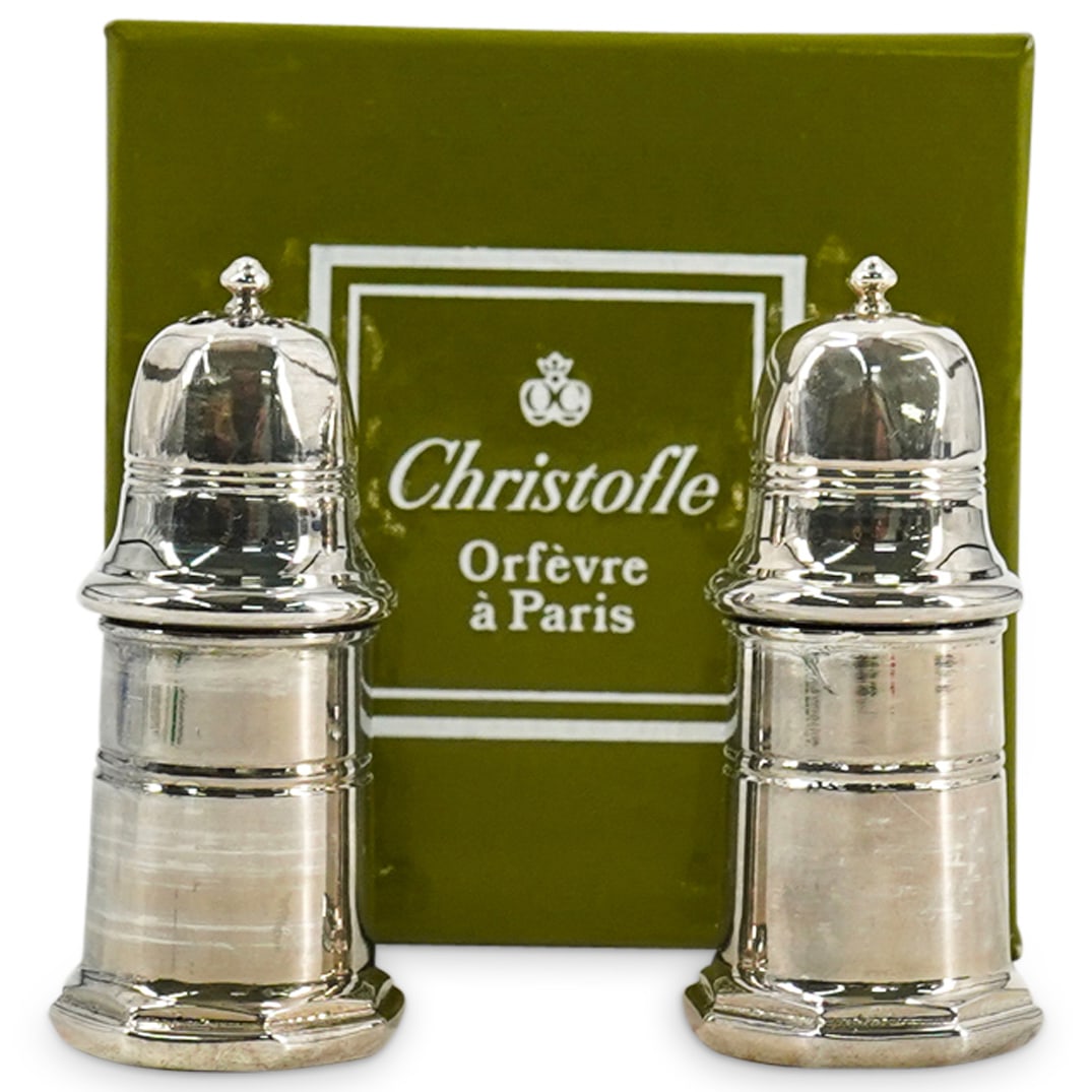 (2 Pc) Christofle Silver Plated Salt & Pepper Shakers Set (1 of 5)