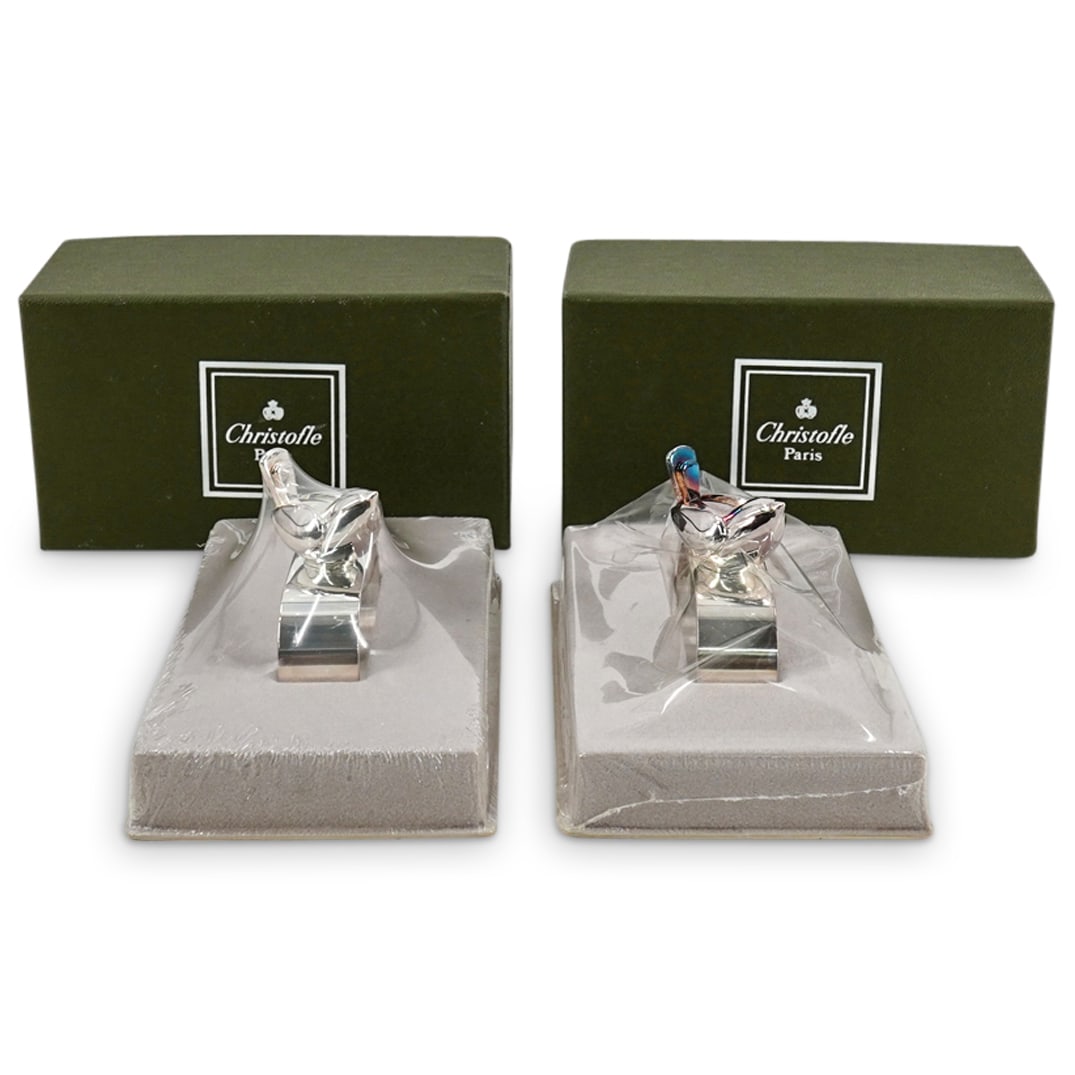 (2 Pc) Pair Of Christofle Silver Plated "Piccolo" Napkin Rings (1 of 3)