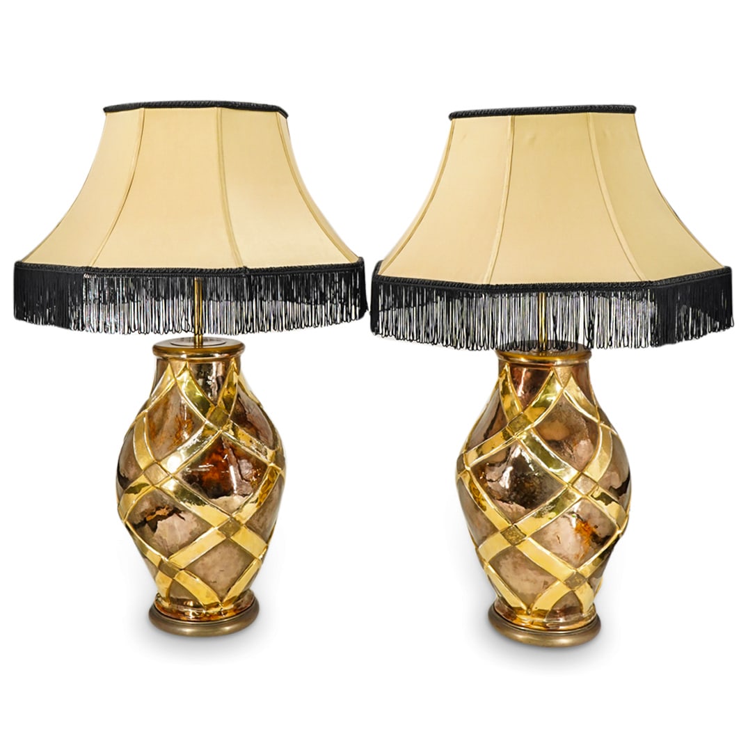 Pair Of Mid Century Modern Porcelain Table Lamps (1 of 9)
