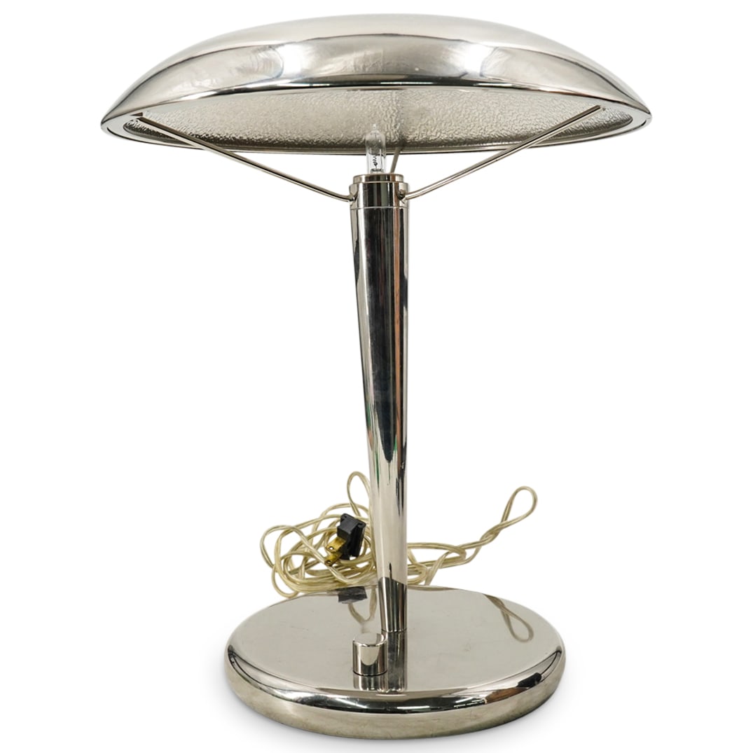 Mid-Century Modern Chrome Metal Mushroom Table Lamp (1 of 6)