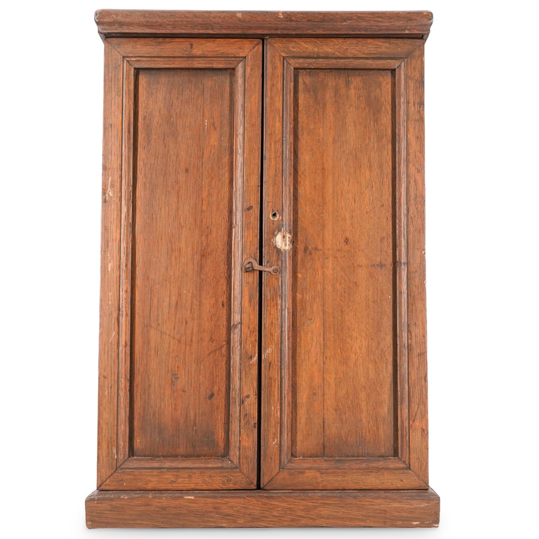 Antique Apothecary Medical Wood Hanging Wall Cabinet (1 of 18)