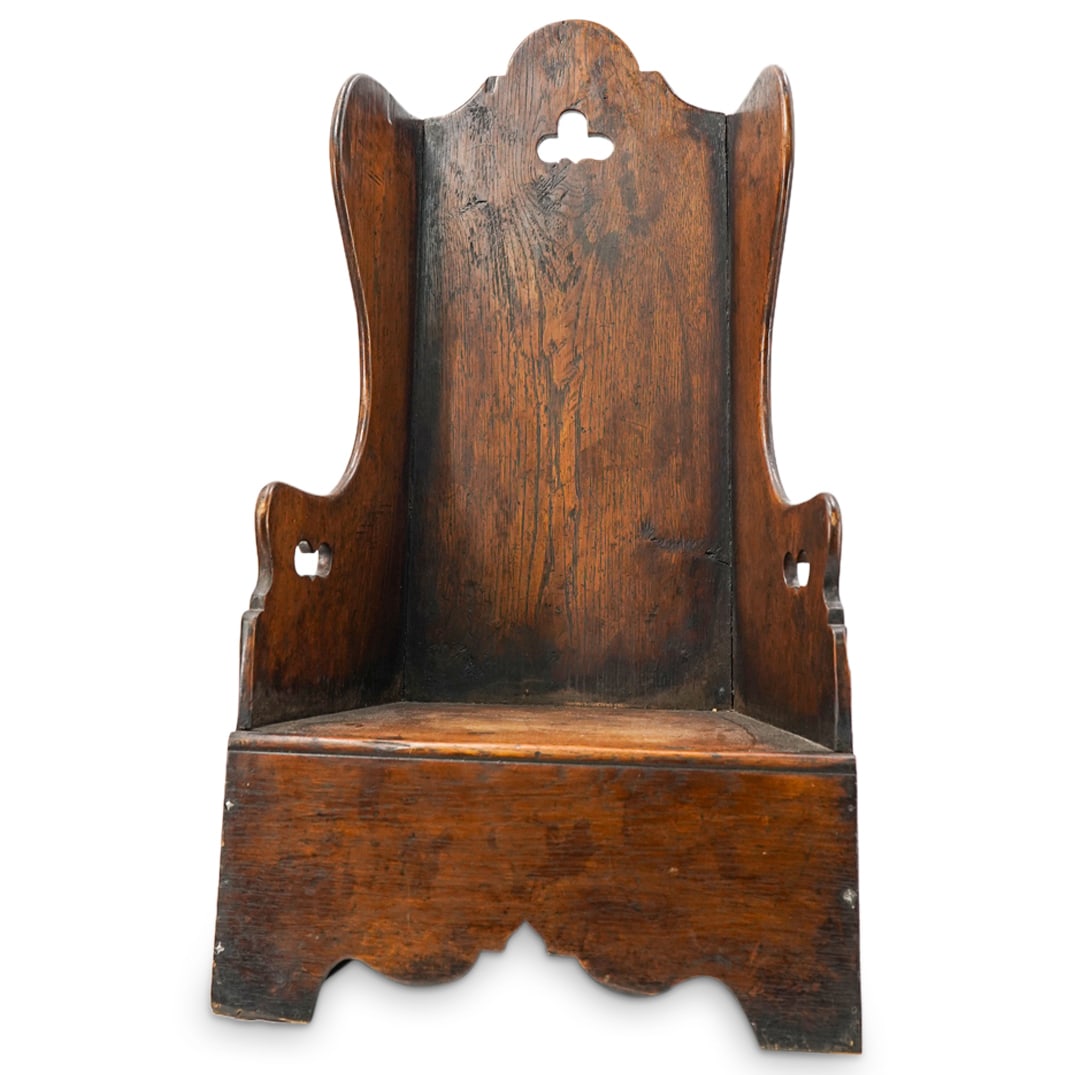 Antique English Georgian Wingback Child's Rocking Chair (1 of 7)