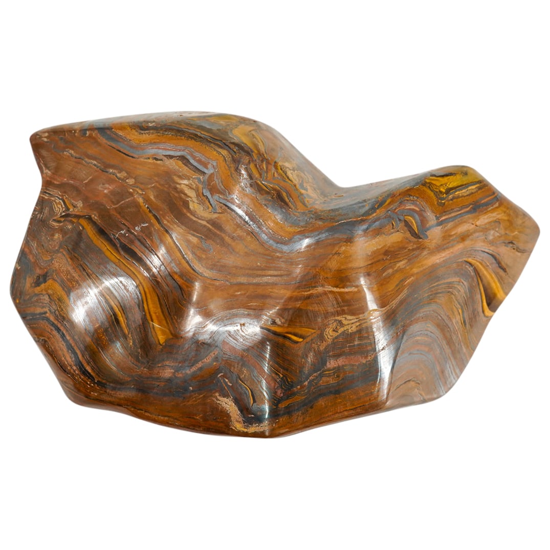 Jasper Marine Geological Specimen: DESCRIPTION: Jasper Marine geological stone specimen. CIRCA: Unknown ORIGIN: Unknown DIMENSIONS: H: 3.25" W: 6.5" L: 11.25" CONDITION: Polished, resulting in scratching. Other, minor scratching in spo