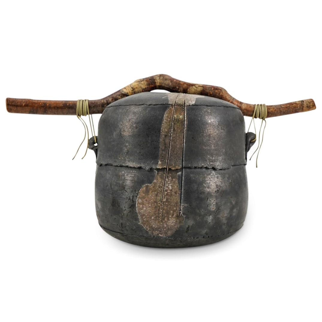 Antique Japanese Raku Pottery Pot With Handle. (1 of 9)