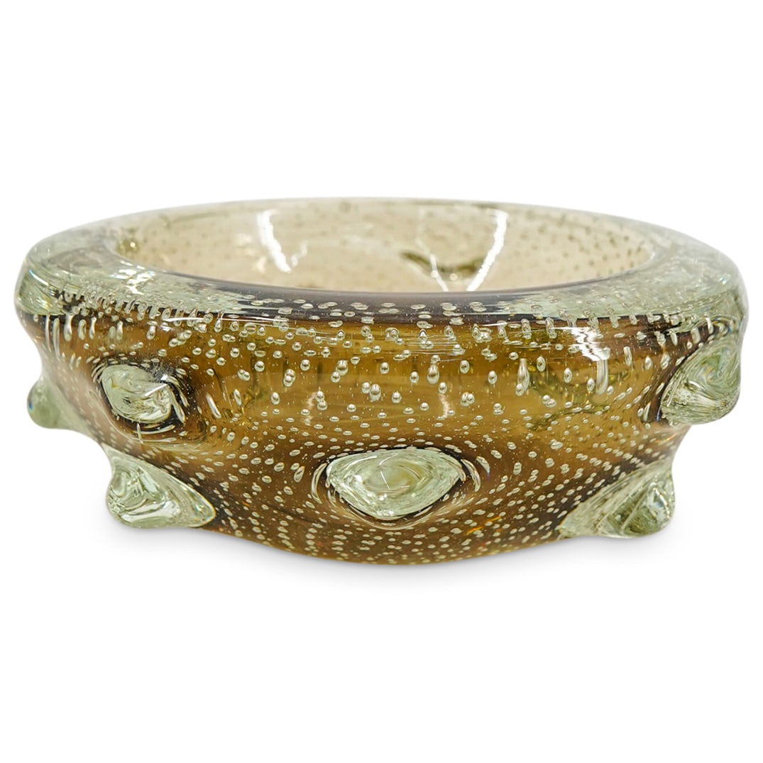 Archimede Seguso Murano Art Glass Bullicante Bowl (1 of 5)