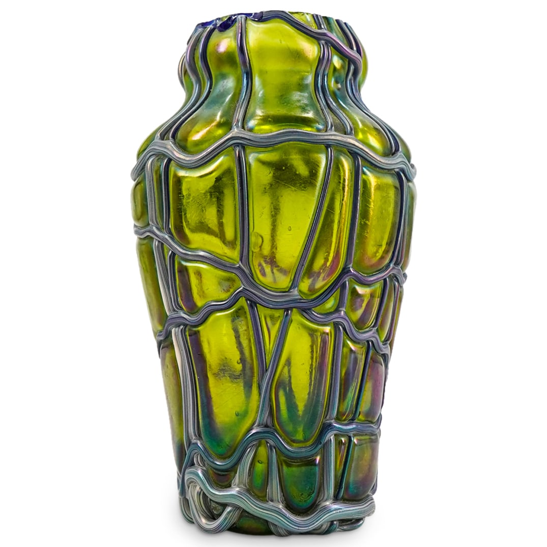 Possibly Loetz Reeded, Iridescent Art Glass Miniature Vase (1 of 4)