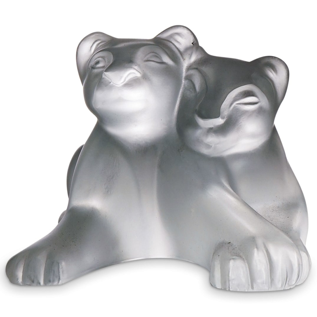 Lalique Crystal "Lion Cubs-Tambwe" Figurine (1 of 5)